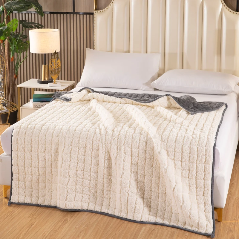 Winter-Soft-Luxury-Quilted-Plain-Therapy-Anxiety-Autism-Polyester-Weighted-Blanket-for-Home-Airplane-Travel-Picnic