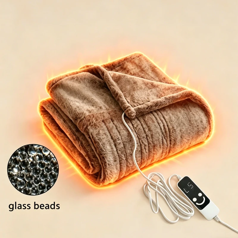 Winter-Super-Soft-Skin-Friendly-Flannel-Fast-Heat-Electric-Heating-Weighted-Blanket-Throw-Bed-Heat-Blanket-Grey