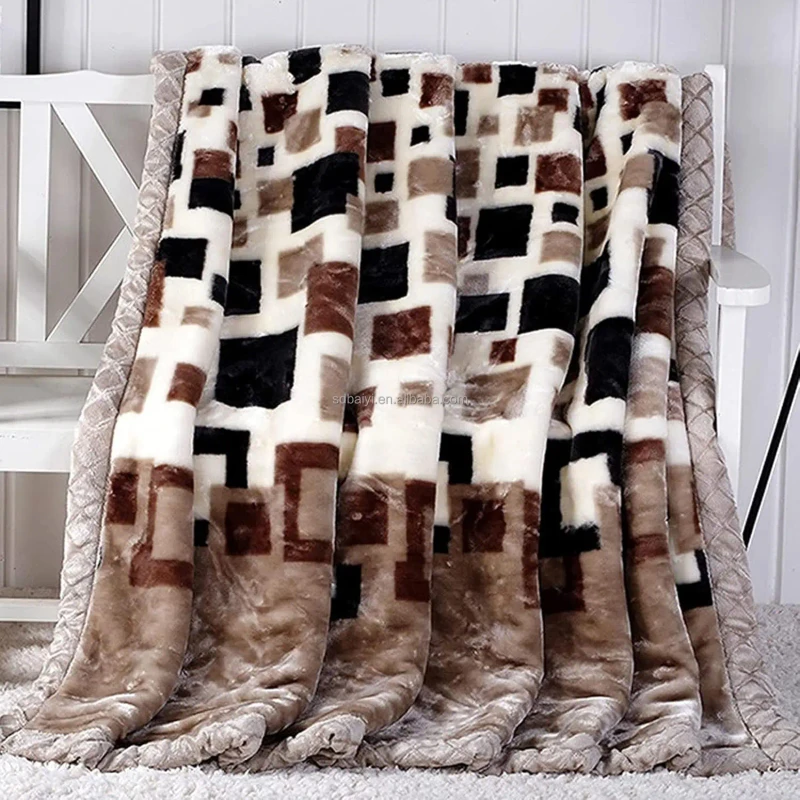 Winter-Thick-Warm-100-Polyester-Embossed-Raschel-Blanket-Printed-Warm-Cloudy-Raschel-Blankets