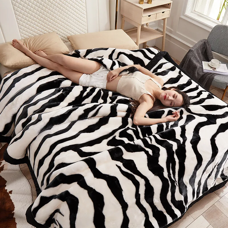Winter-Warm-Heavy-Plush-Woven-100-Polyester-Modern-Super-Soft-Blanket-Style-Raschel-Blanket
