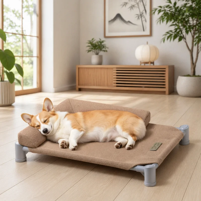 Winter-Warm-Modern-Luxury-Premium-Dog-Bed-Elevated-Detachable-Manmade-Linen-Fabric-Anti-Slip-Short-leg-Sofa-Comfortable-OEM