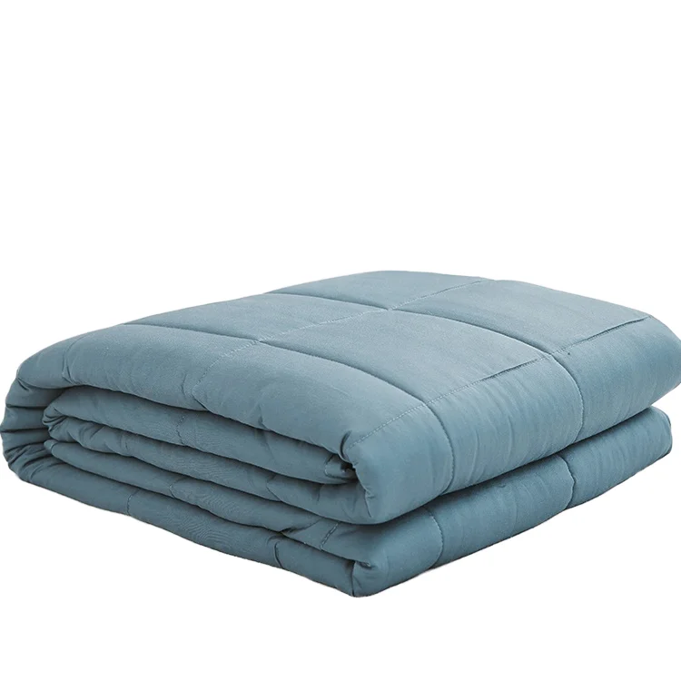 Woven-Bamboo-Fiber-Portable-Weighted-Blanket-Solid-Color-Winter-Release-Anxiety-Washable-for-Hospital-Use