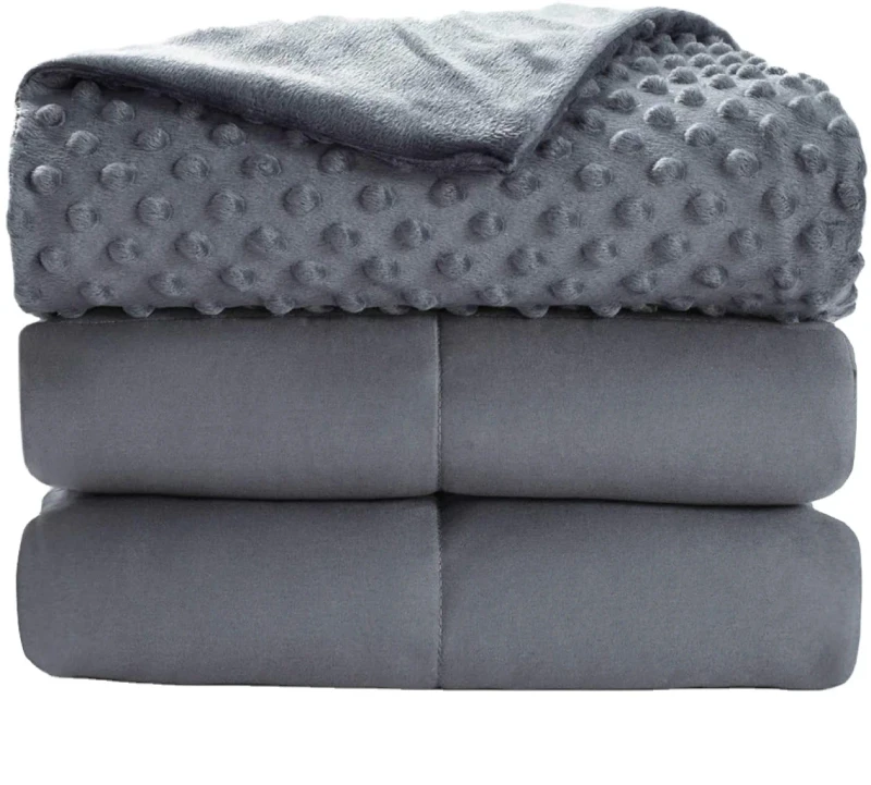 Woven-Plain-Weighted-Blanket-for-Adult-Use-Custom-Color-Weight-Home-Airplane-Travel-Ready