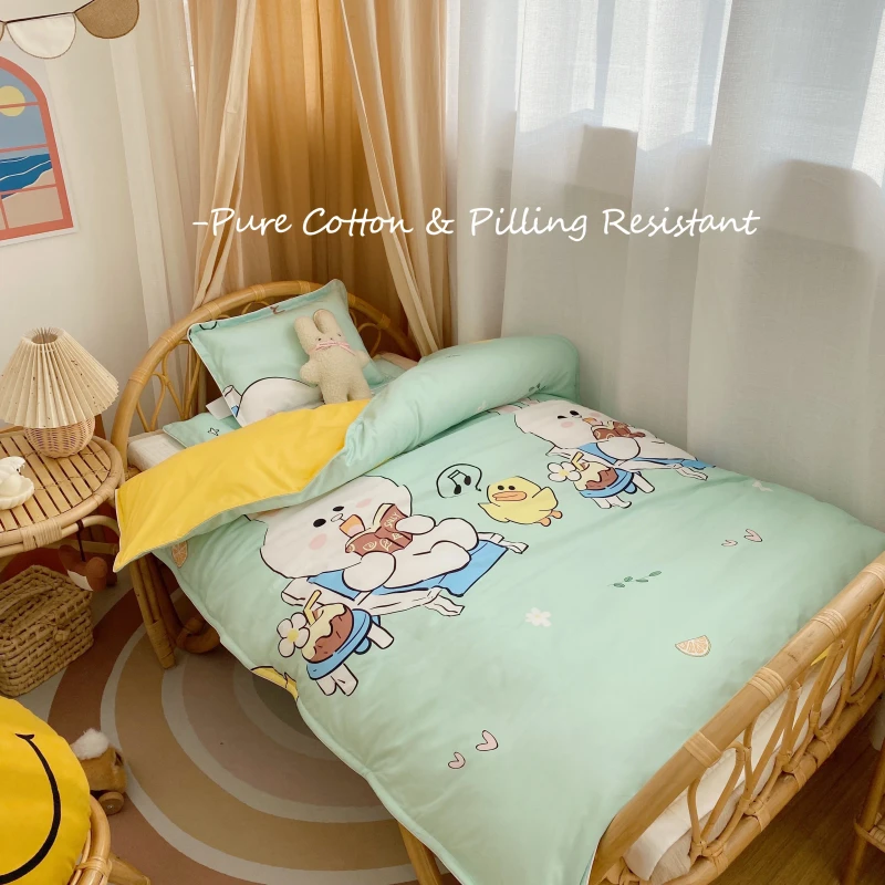 Woven-Printed-300tc-Pure-Cotton-6-Piece-Kid-Cartoon-Comfort-Quilt-Duvet-Cover-Pillow-Case-Flat-Sheet-Fitted-Sheet