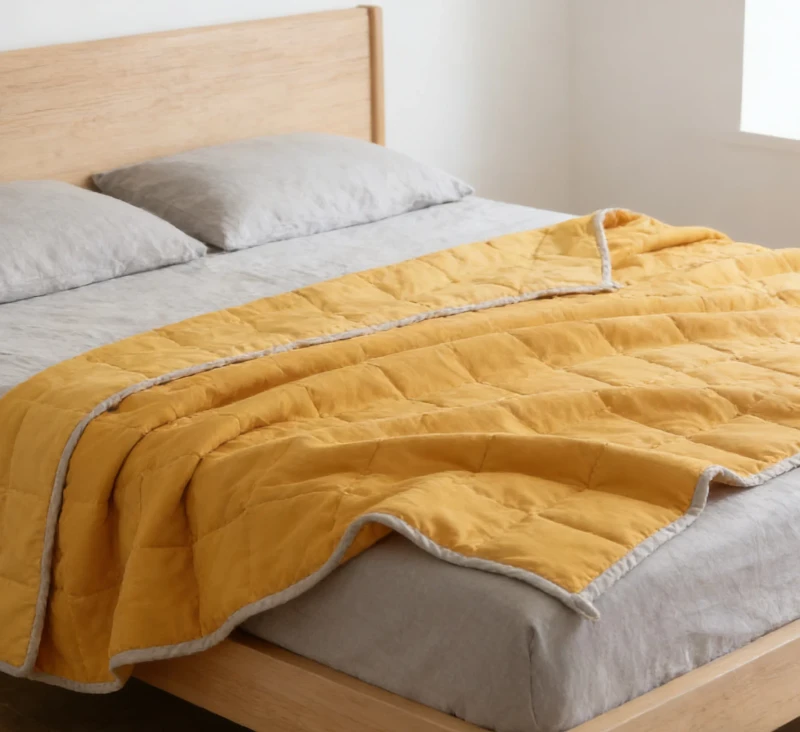Woven-Weighted-Blanket-with-Non-toxic-Glass-Beads-Heavy-Cotton-Bamboo-for-Anxiety-Relief-Travel-Hotel-Use