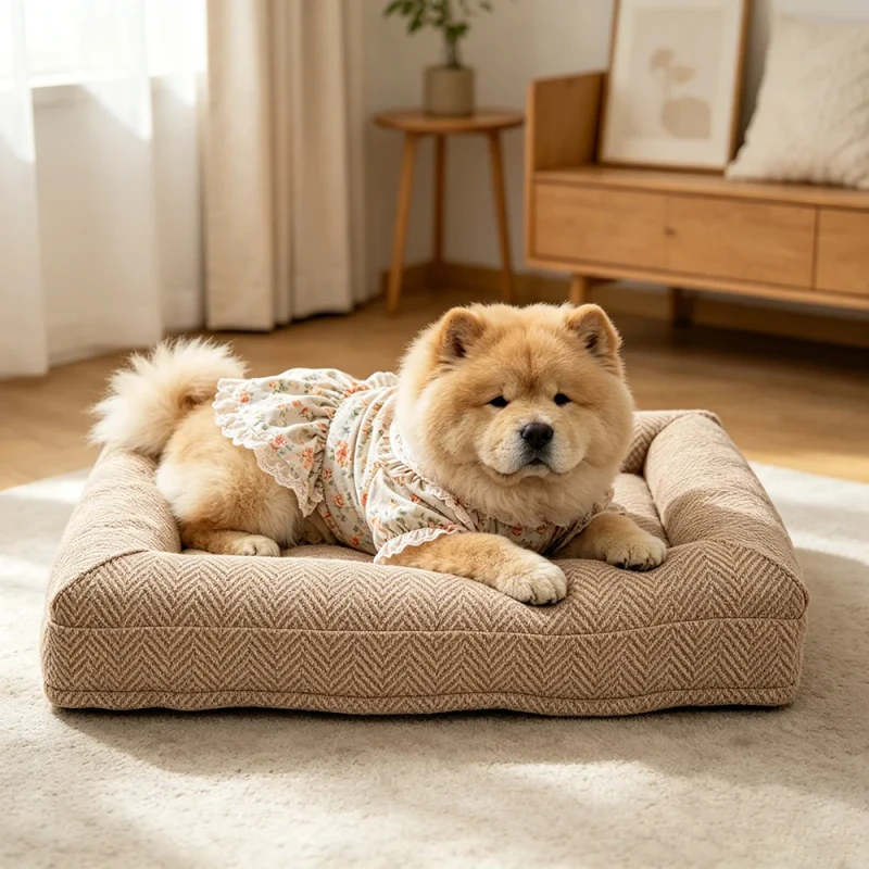 Yang-Yang-Pet-Linen-Fabric-Brown-Rectangle-Custom-Luxury-Calming-Dog-Bed
