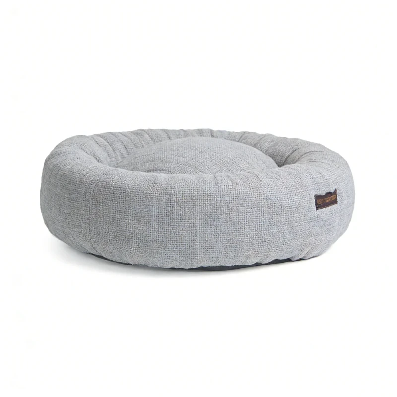 Yang-Yang-Pet-Linen-Fabric-Grey-Round-Custom-Modern-Fashion-Dog-Bed