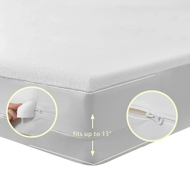 Zipper-Closure-Hypoallergenic-Bed-Bug-Proof-Waterproof-Mattress-Encasement-Protector-Cover