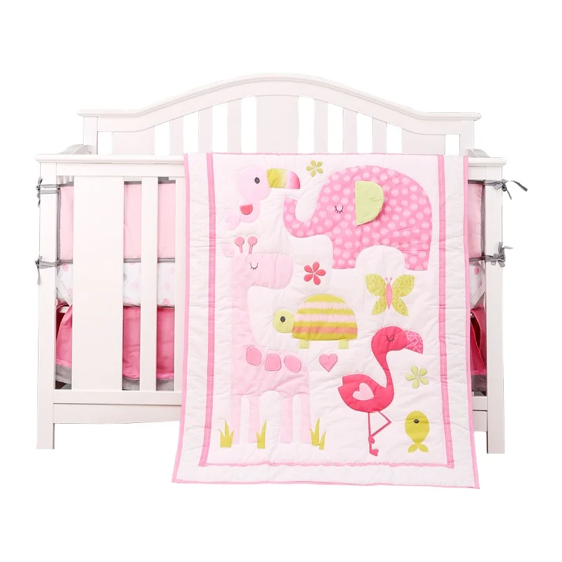 Zoo-Crib-Bedding-Set-for-Boy-4-Pcs-Baby-Nursery-Bedding-Sets-Neutral-Comforter-Fitted-Sheet-Blanket