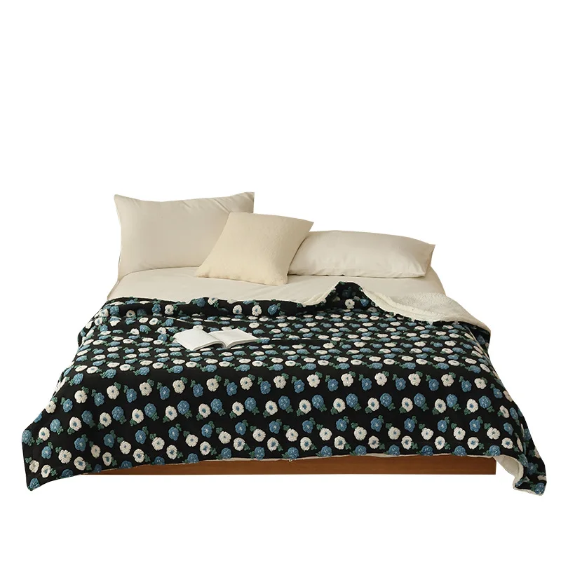 in-Stock-Custom-Jacquard-Lambswool-Floral-Modern-Style-Lightweight-Cozy-Warm-Fluffy-Soft-Bed-Cover-Coral-Fleece-Knitted-Blanket